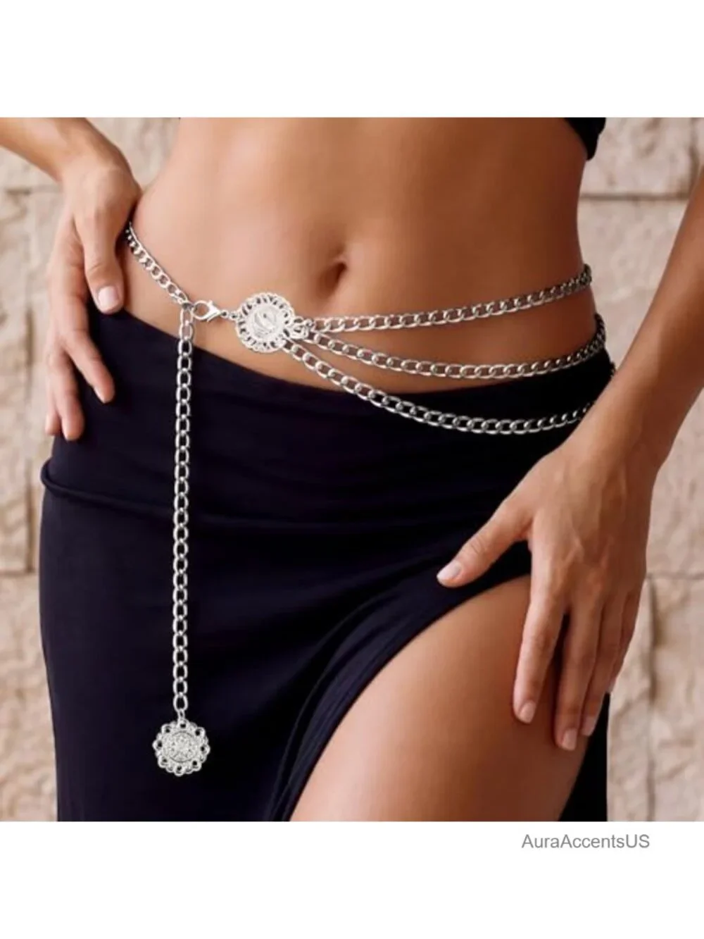 Western Chain Belt for Women Boho Cowgirl Vintage Alloy Metal Waist Chain